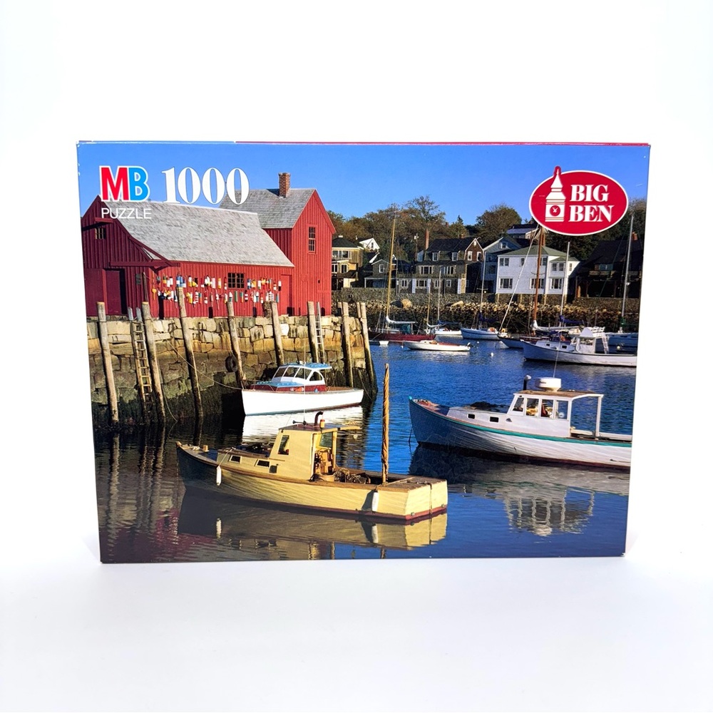 Vintage Milton Bradley Big Ben Rockport MA Boats 1,000 Piece Sealed Puzzle 1997